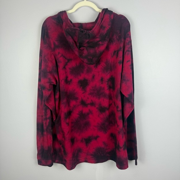 Arlunga Design Artistic Dye Red & Purple Long Sleeve Hoodie Size XL - Picture 11 of 12